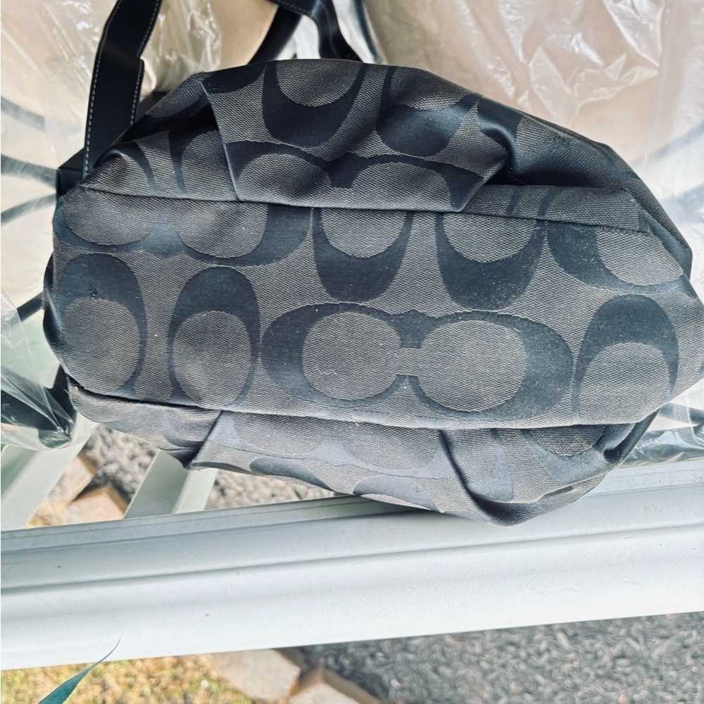 Coach Signature C Monogram Jacquard Black Hobo Bag - Picture 3 of 11
